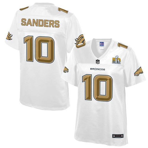 Nike Broncos #10 Emmanuel Sanders White Women's NFL Pro Line Super Bowl 50 Fashion Game Jersey - Click Image to Close